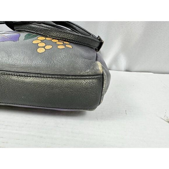 Anuschka Hand-Painted Leather Medium Cross Body Bag Bird On a Branch - Picture 8 of 12